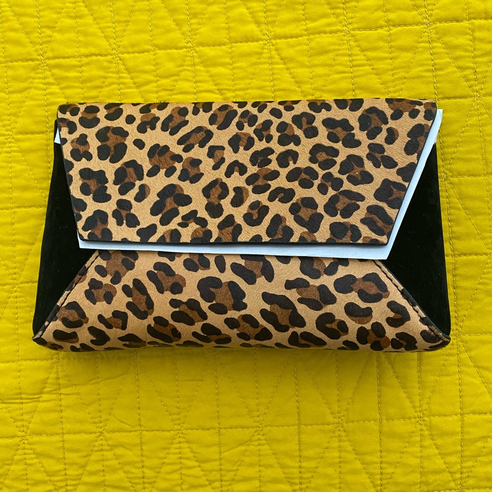 J Crew Leopard Print Clutch NWT